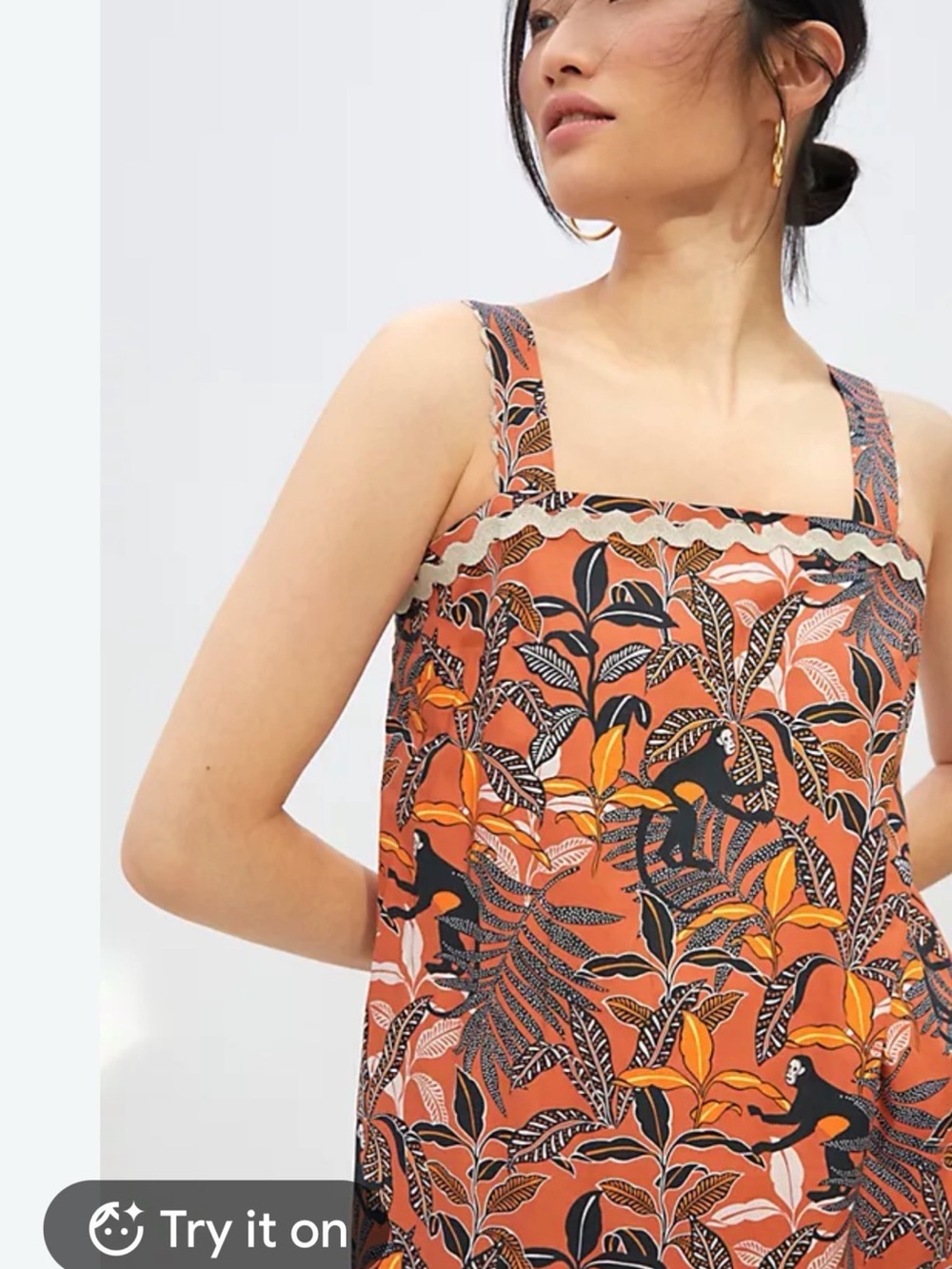 Corey Lynn Calter Rust Orange Tropical Print Maxi Dress